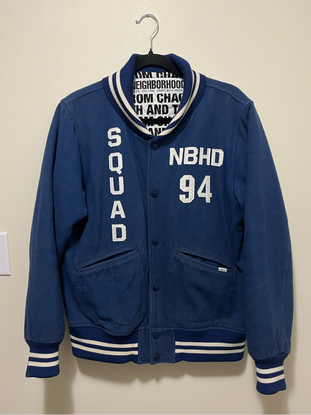 NEIGHBORHOOD 17AW "Squad 94" Stadium Jacket - Wool Blend - Size Medium